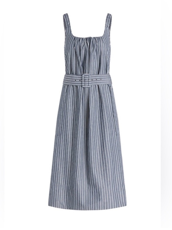 Free Assembly Dresses & Skirts - Striped Blue 🦋 Midi Dress with Belt